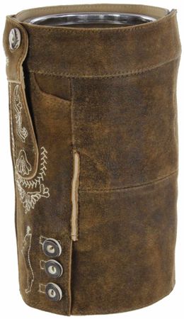 Pezzo D'oro Bergheimer Weinkühler mit Lederhose, echte Ledermanschette bestickt ,Fb stone Super Sparpreis