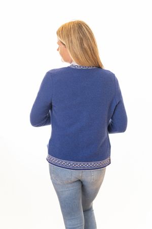 Pezzo D'oro Damentrachtenstrickjacke blau, reine Merinowolle,nachhaltig aus Bayern Wochenangebot