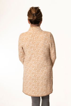 Pezzo D'oro Pezzo D&#039;oro Strickmantel offwhite/camel, Gehrock, reine Merinowolle, Strickhülle Letzte 2 Tage