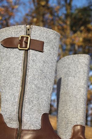 Pezzo D'oro Damen Winterstiefel Leder, gefüttert, mit hohem Filzschaft, im Sale minus 20% Fabrikladen