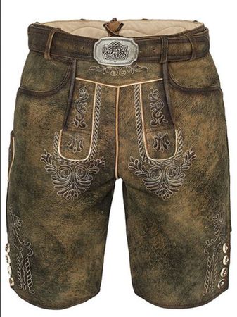 Pezzo D'oro Herren Lederhose von Hammerschmid, braun antik,softes Ziegenleder Valentinstagsangebot