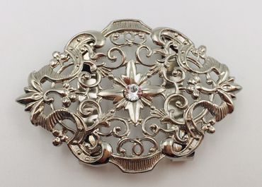 Pezzo D'oro Schürzenschließe mit Swarovskistein, Dirndlschleife,silber Nur für heute
