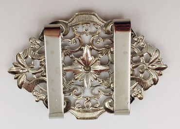 Pezzo D'oro Schürzenschließe mit Swarovskistein, Dirndlschleife,silber Nur für heute