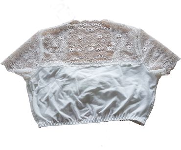 Pezzo D'oro Spitzendirndlbluse creme,Blumenbordüre,Herzausschnitt/Raffung Fabrikladen