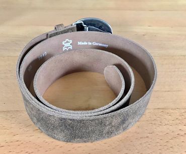 Pezzo D'oro Trachtengürtel, Bayernschließe,echt Leder,braun-oliv,made in Germany Auslauf