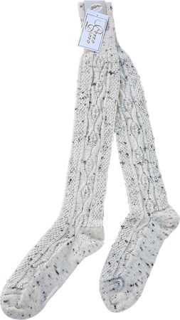 Pezzo D'oro Trachtenkniestrumpf zur Lederhose, Wanderkniestrumpf beige meliert Limitierter Zeitrabatt