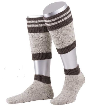 Pezzo D'oro Trachtenstrümpfe Loferl Stulpen Herren Wadenwärmer Wadelstrümpfe Trachtenstutzen Trachtenstrumpf zur Lederhose 2-teilig TWEED beigemeliert/braun Rabatt