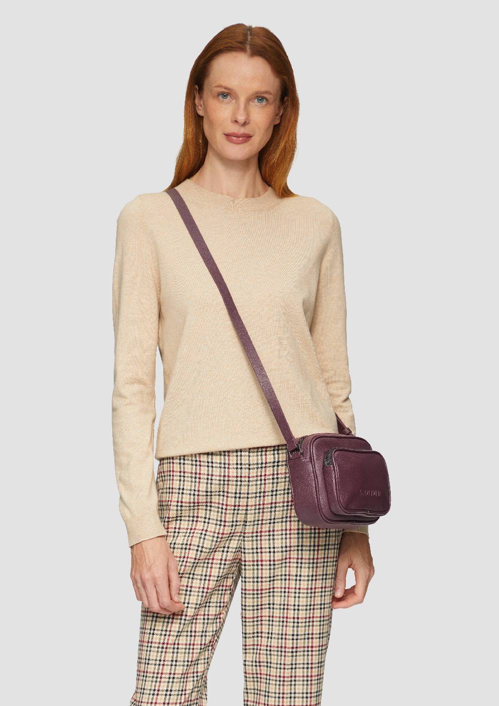 s.Oliver Große Camera-Bag in Leder-Optik Kostenloser Versand international