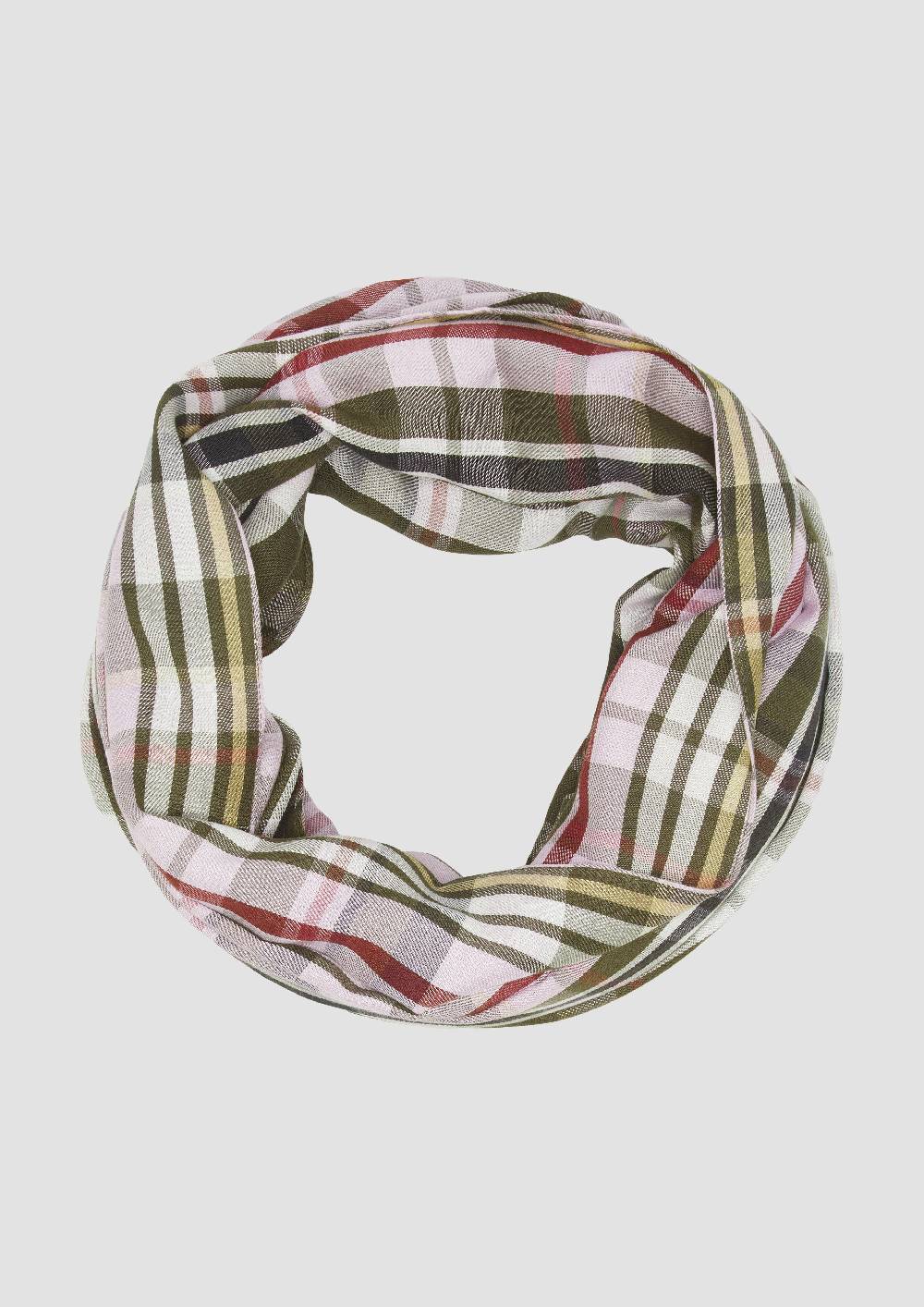 s.Oliver Karierter Loop-Schal aus Modalmix Sonderangebot