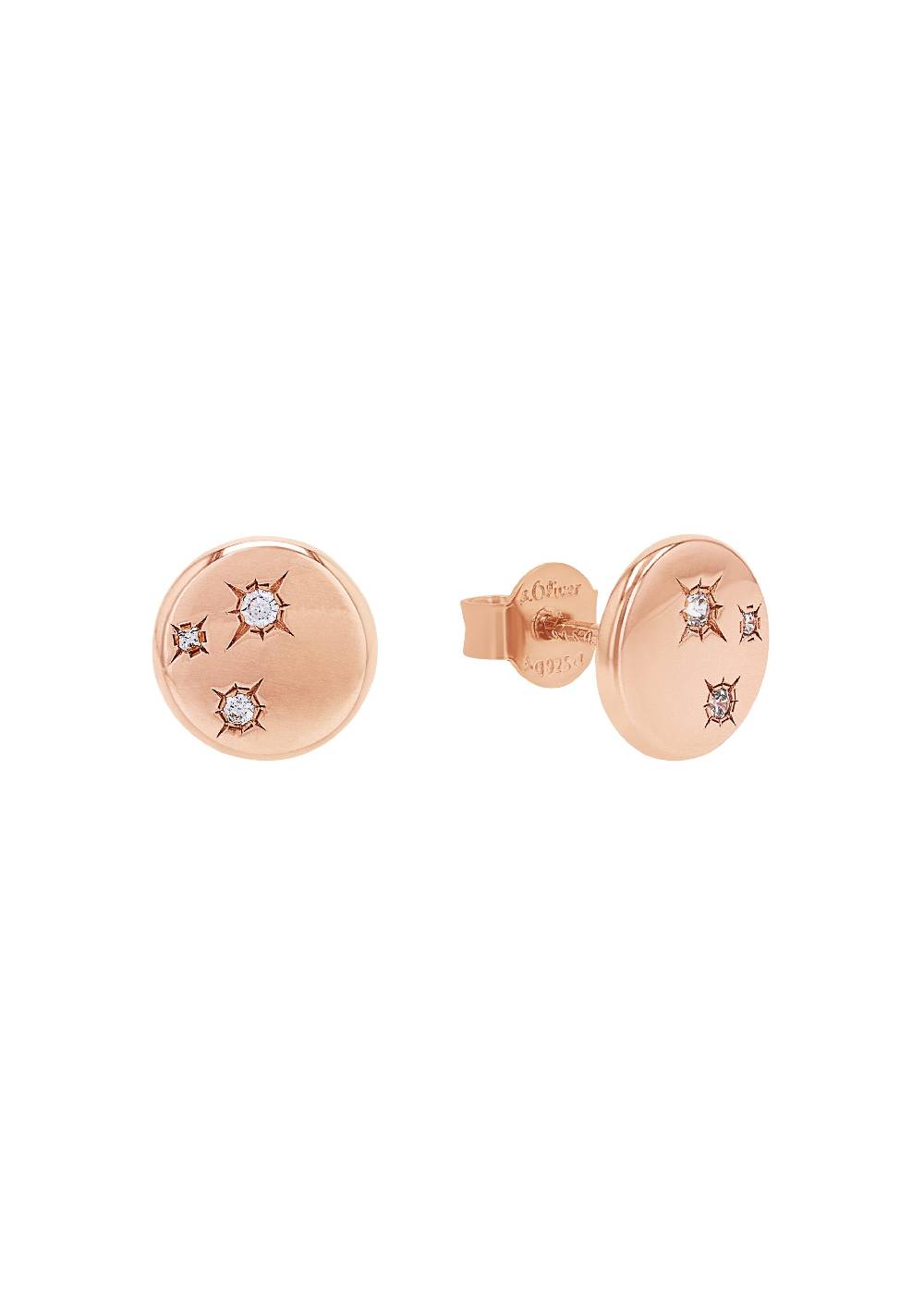 s.Oliver rosévergoldete Silber-Ohrstecker mit Stern-motiv Vatertagsangebot