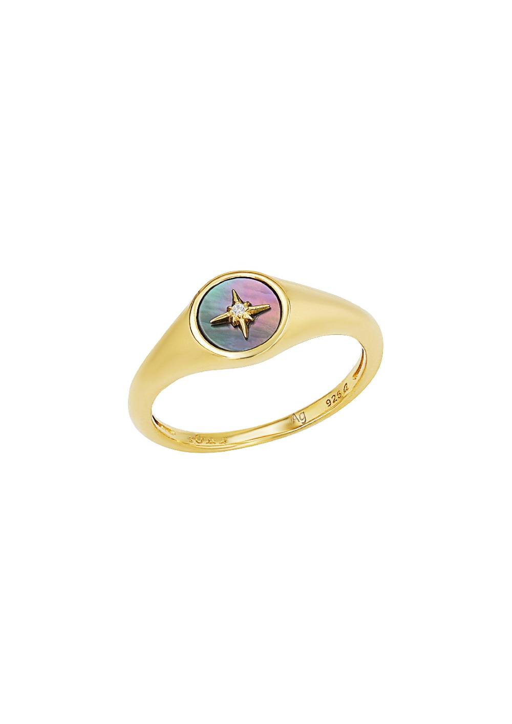s.Oliver gelbvergoldeter Silber-Ring mit Stern-Motiv Exklusive Angebote