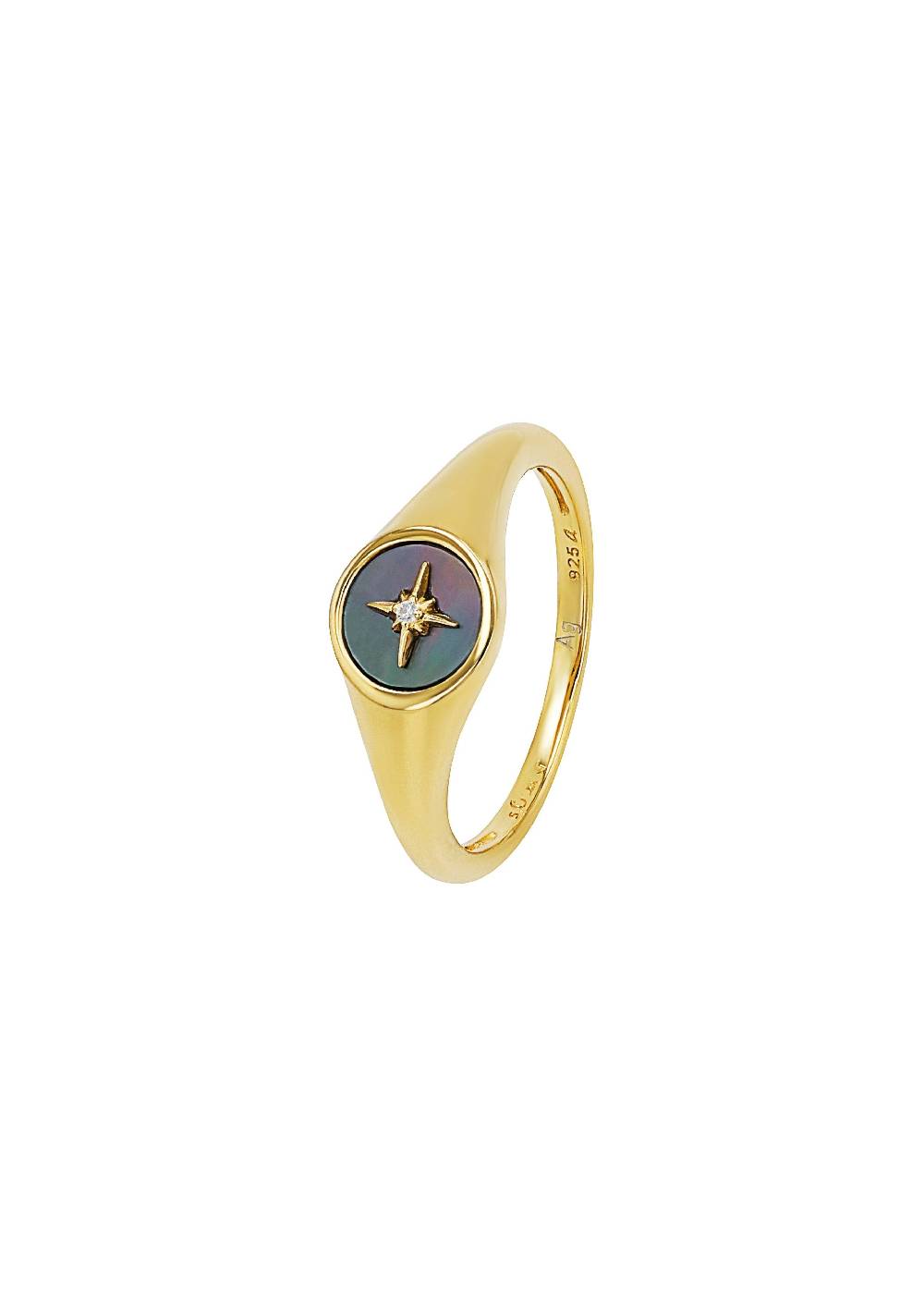 s.Oliver gelbvergoldeter Silber-Ring mit Stern-Motiv Exklusive Angebote