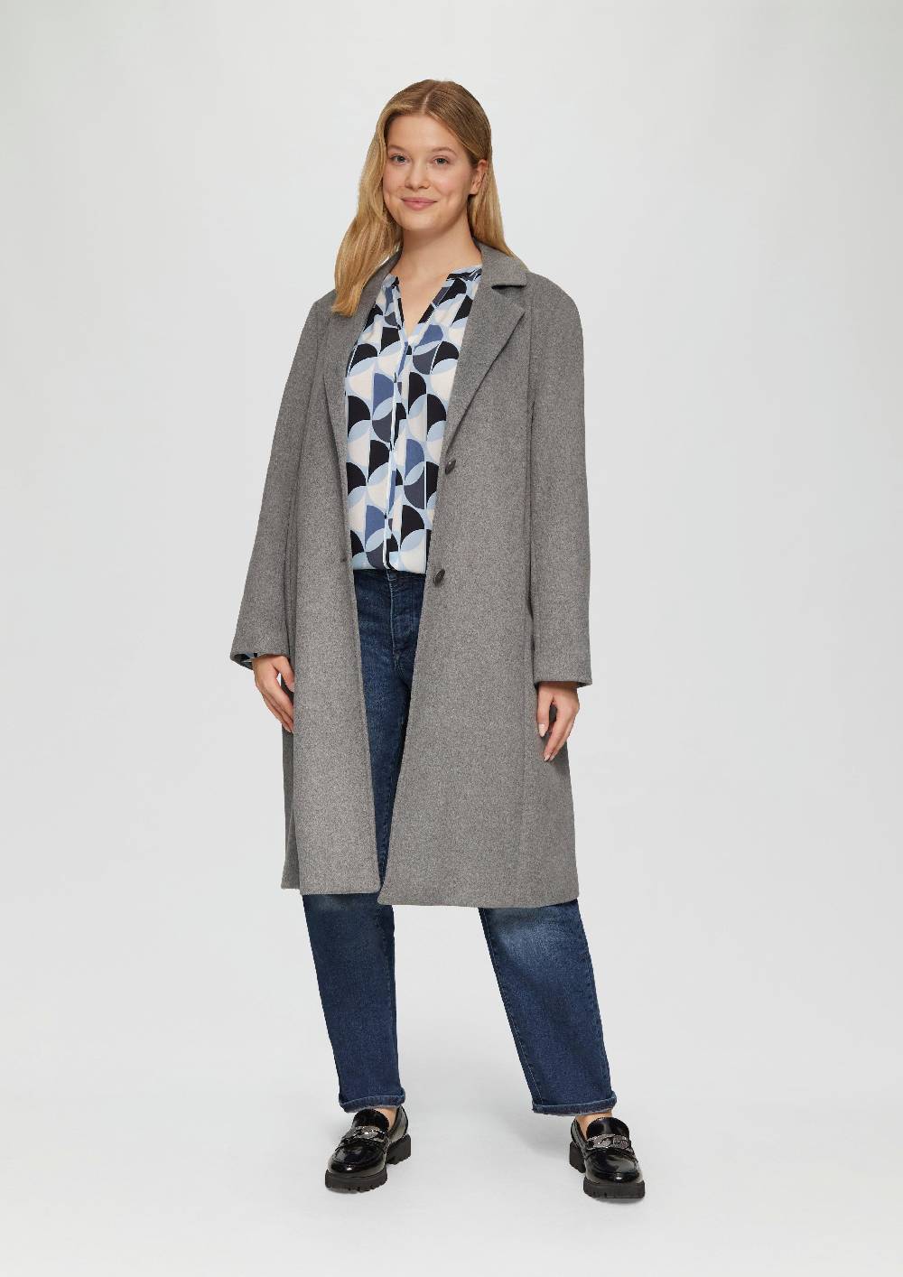 s.Oliver Viskose-Bluse mit Raffdetails und All-over-Print Letzter Tag