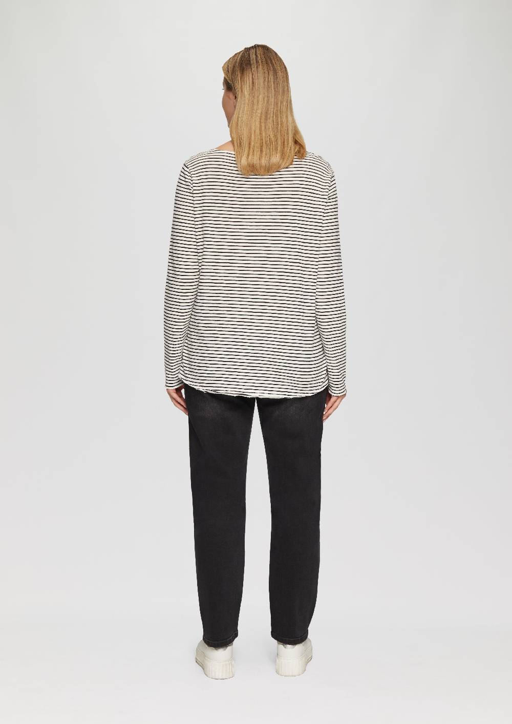s.Oliver Longsleeve mit Flammgarnstruktur und Rundhalsausschnitt Zeitbegrenzte Promotion