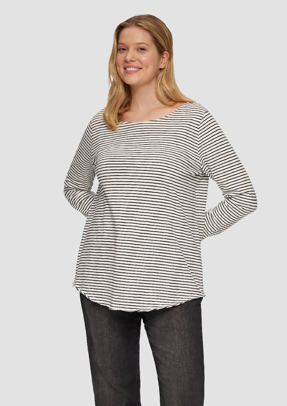 s.Oliver Longsleeve mit Flammgarnstruktur und Rundhalsausschnitt Zeitbegrenzte Promotion