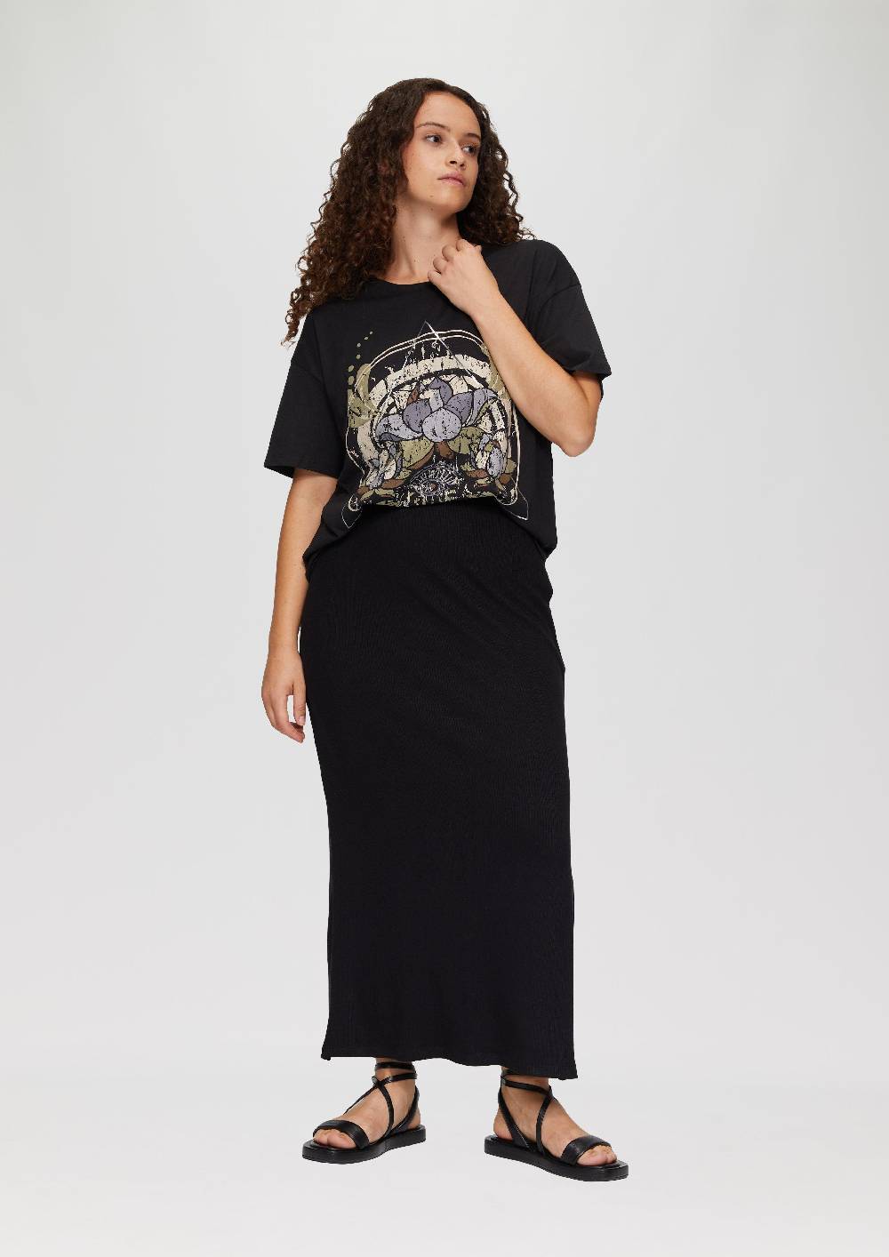 s.Oliver Print-T-Shirt mit überschnittenen Schultern Bis zu 55% Rabatt