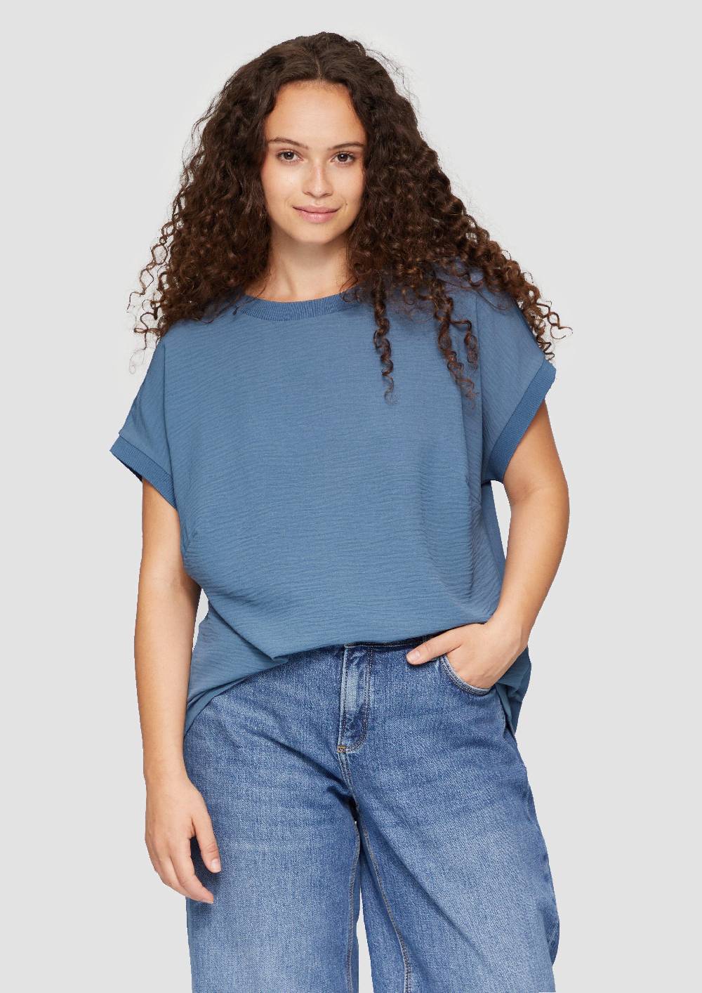 s.Oliver Materialmix-T-Shirt im Loose Fit Nur noch ein Tag übrig
