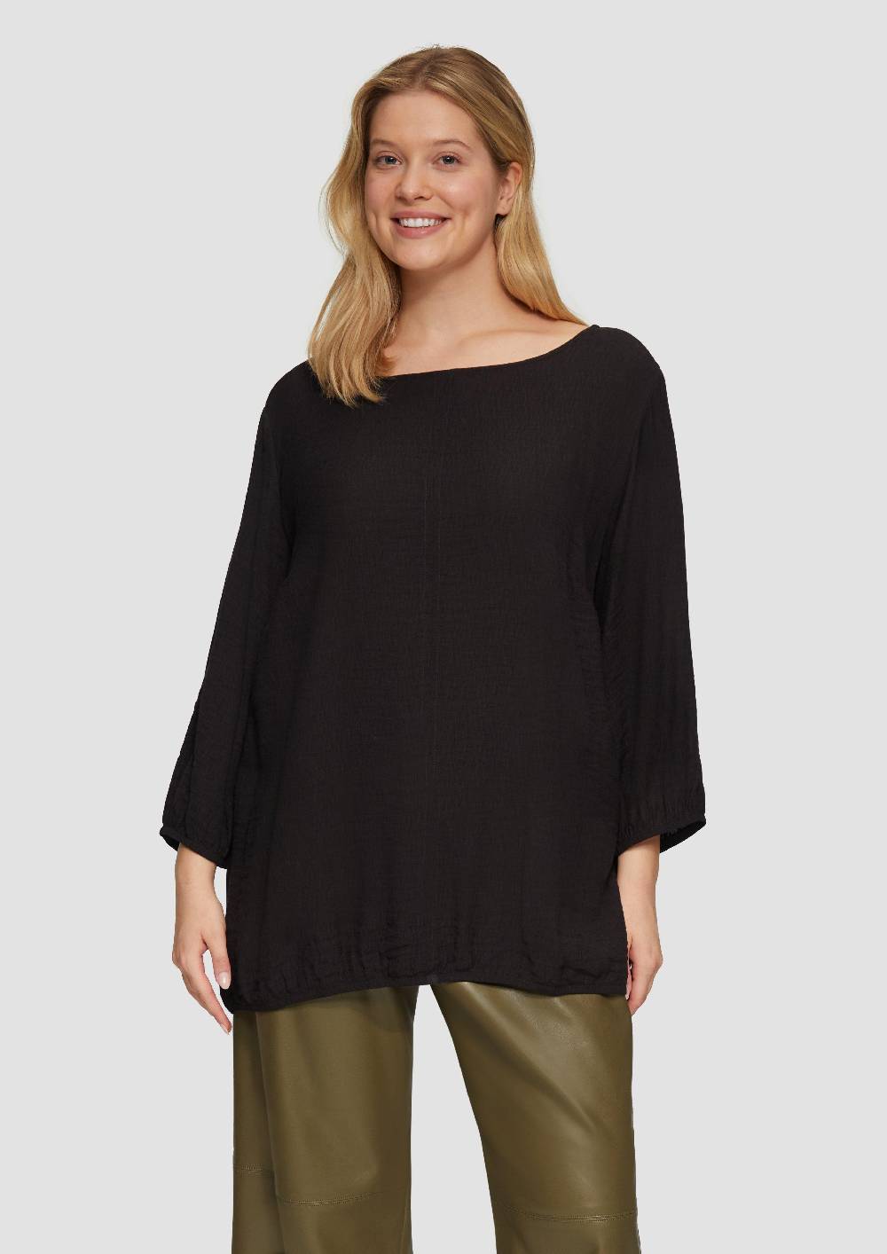 s.Oliver Strukturiertes T-Shirt im Fabricmix mit U-Boot-Ausschnitt 50% Rabatt mit kostenlosem Versand