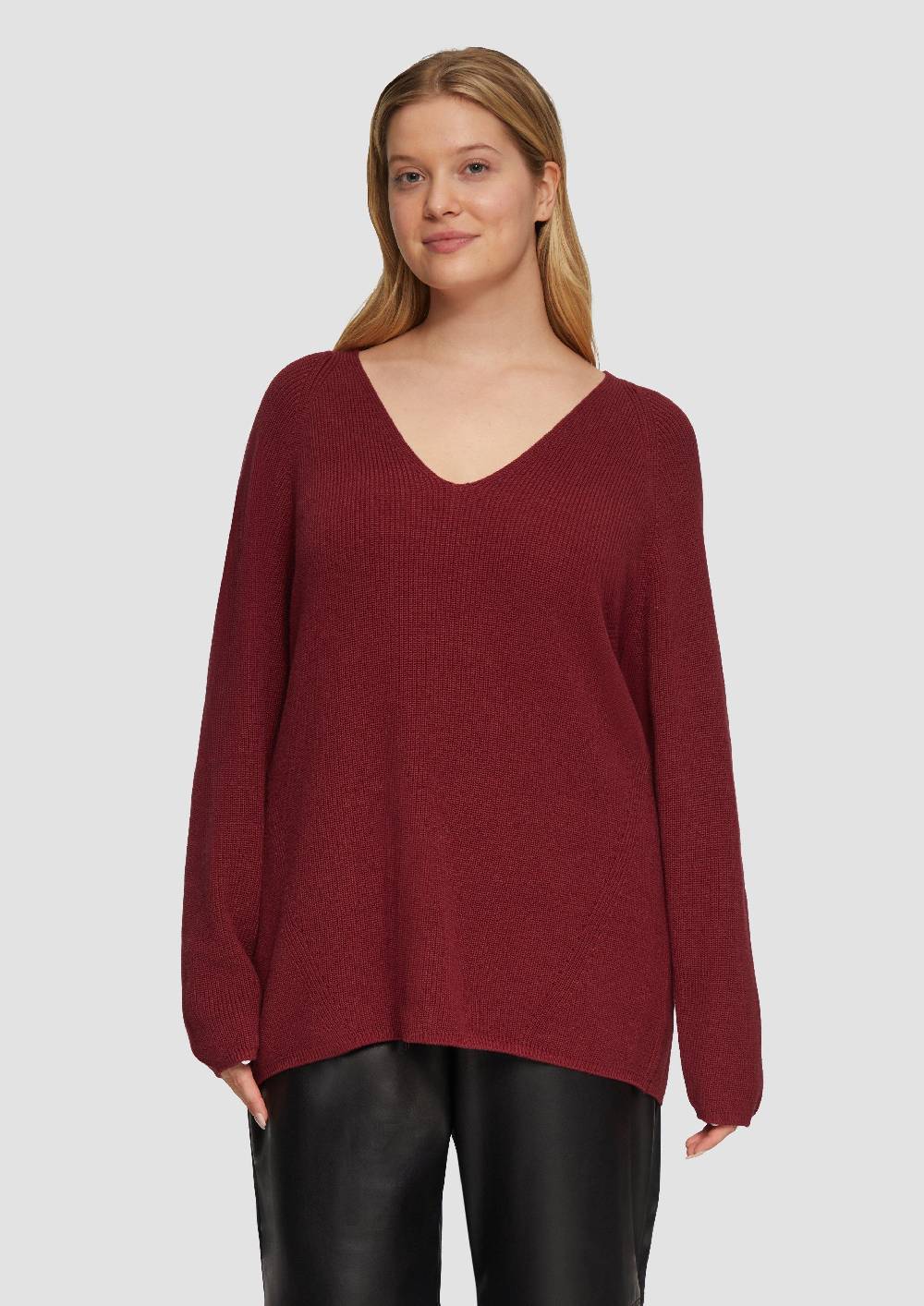 s.Oliver Strickpullover mit V-Ausschnitt im Loose Fit Clearance-Verkauf