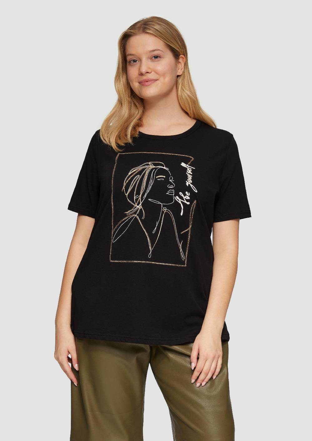 s.Oliver T-Shirt mit Stickerei-Artwork Rabatte dieses Monats