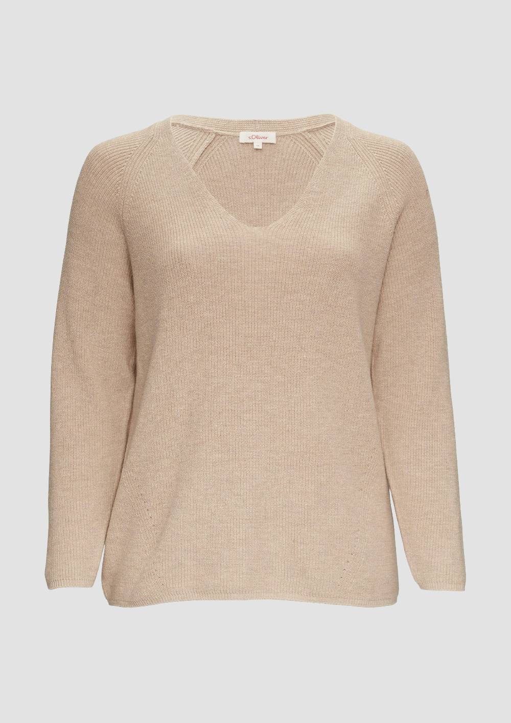 s.Oliver Strickpullover mit V-Ausschnitt im Loose Fit Outlet
