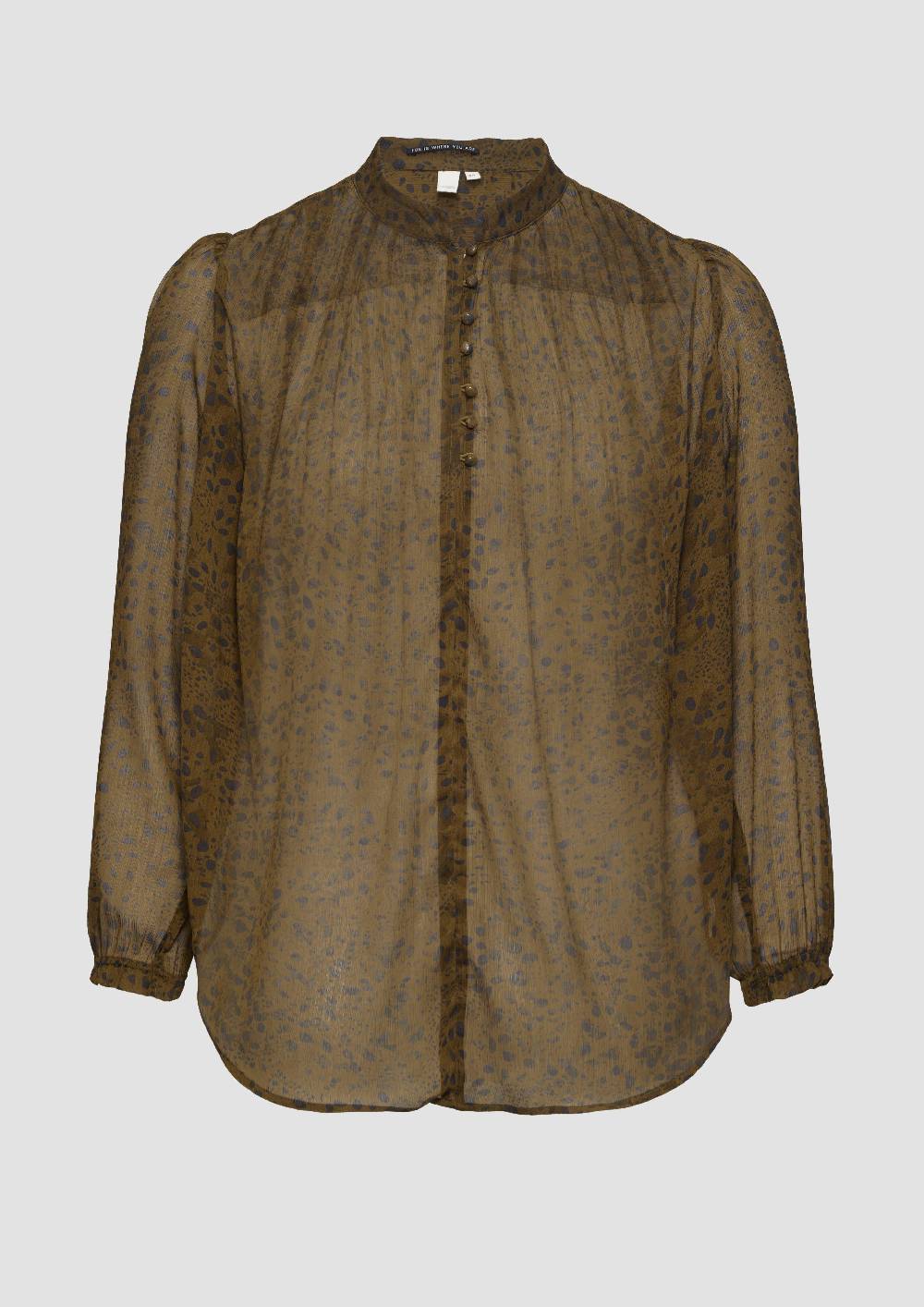 s.Oliver Leicht transparente Chiffonbluse mit Puffärmeln Günstiger Verkauf