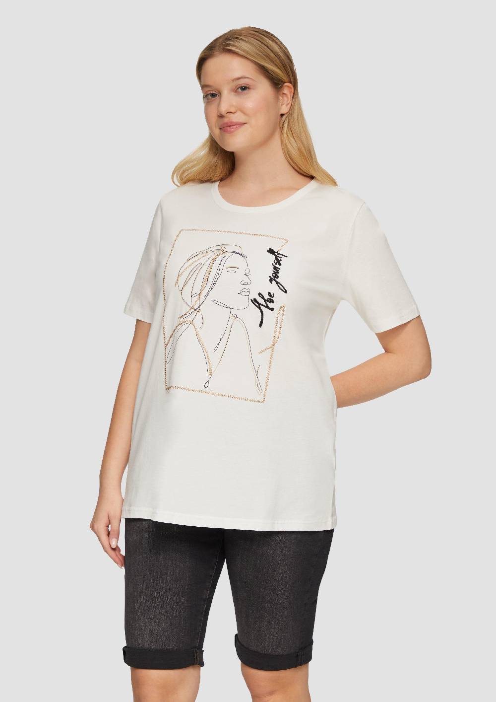s.Oliver T-Shirt mit Stickerei-Artwork Blitzverkäufe