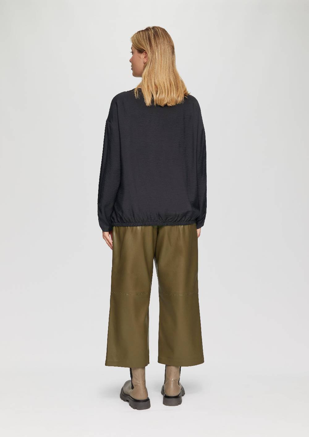 s.Oliver Viskose-Bluse mit elastischem Saum Kostenloser Versand