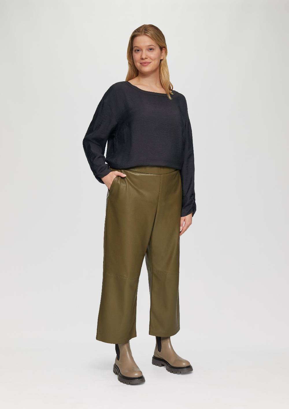 s.Oliver Viskose-Bluse mit elastischem Saum Kostenloser Versand