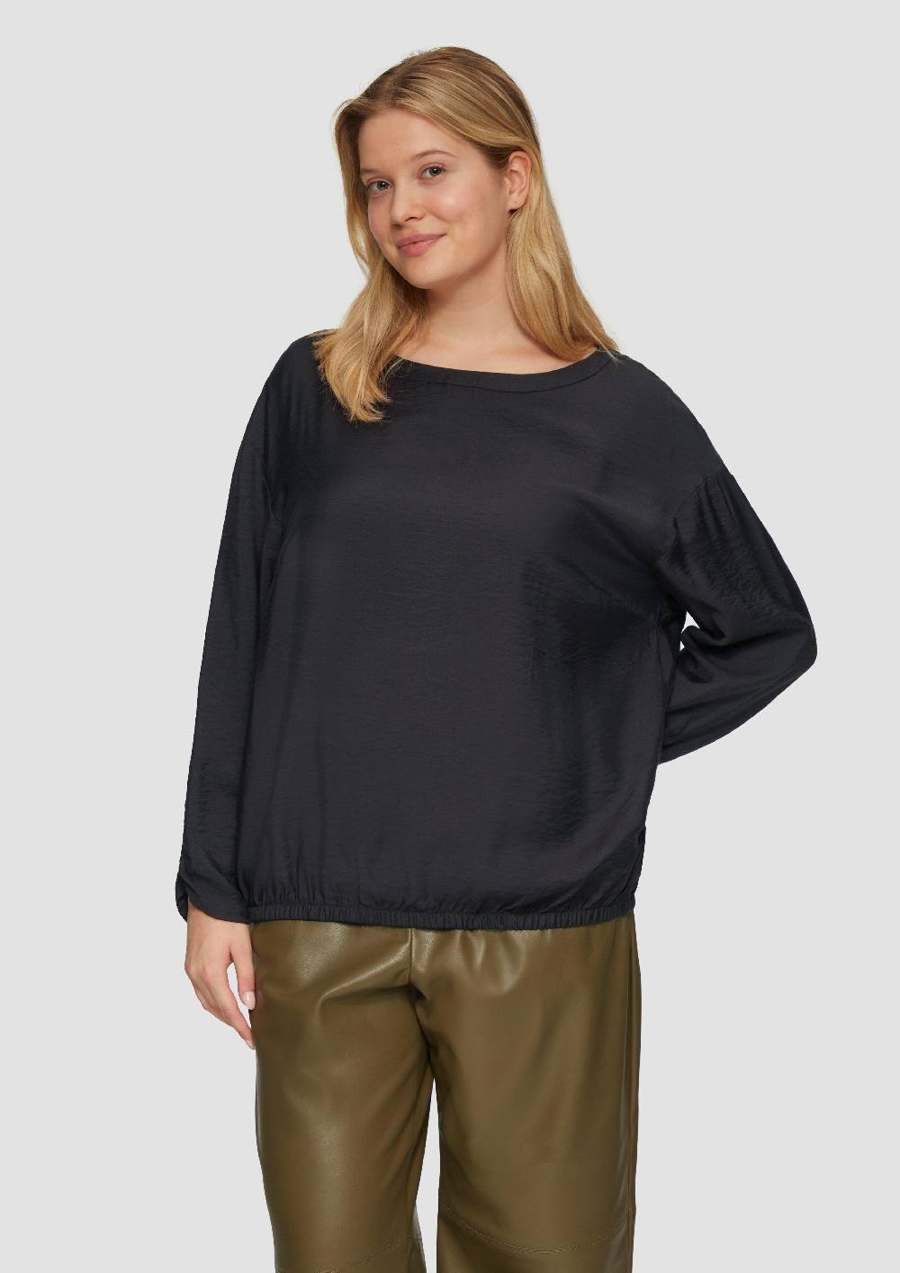 s.Oliver Viskose-Bluse mit elastischem Saum Kostenloser Versand