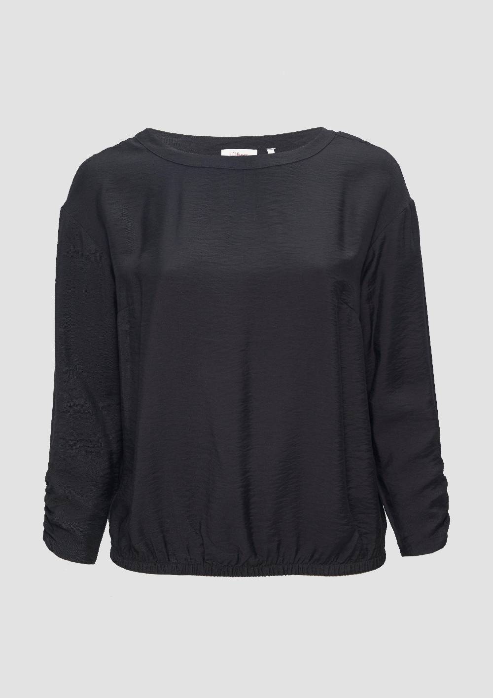 s.Oliver Viskose-Bluse mit elastischem Saum Kostenloser Versand