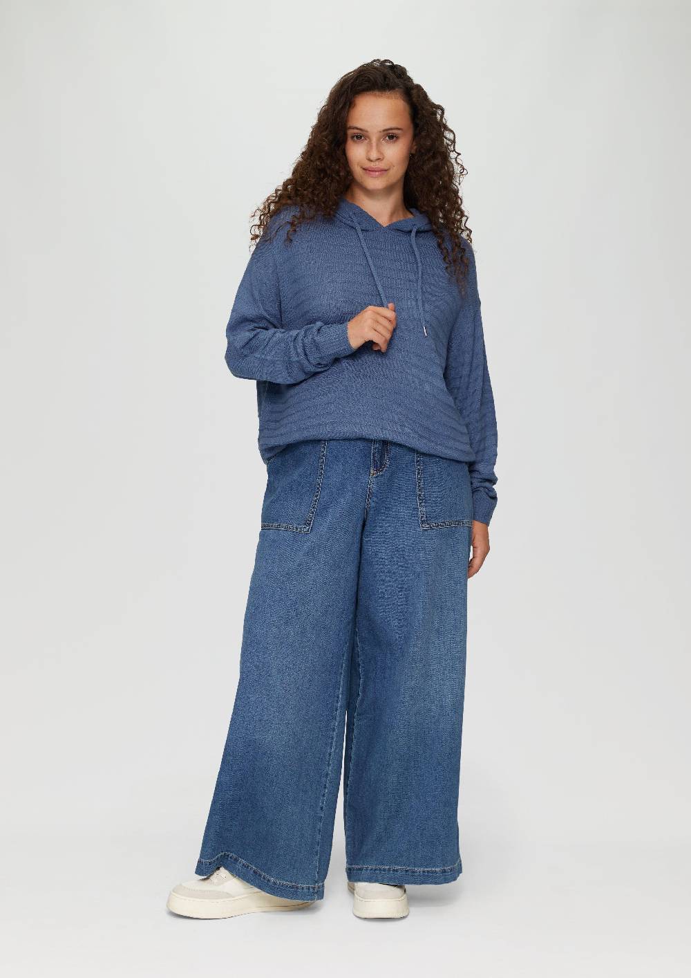 s.Oliver Strukturierter Strickpullover mit Kapuze Jubiläumsangebot