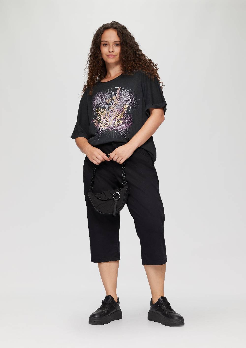 s.Oliver Oversize-Shirt mit Rundhalsausschnitt und Frontprint Heißer Verkauf