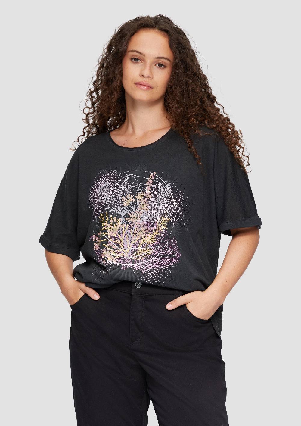 s.Oliver Oversize-Shirt mit Rundhalsausschnitt und Frontprint Heißer Verkauf