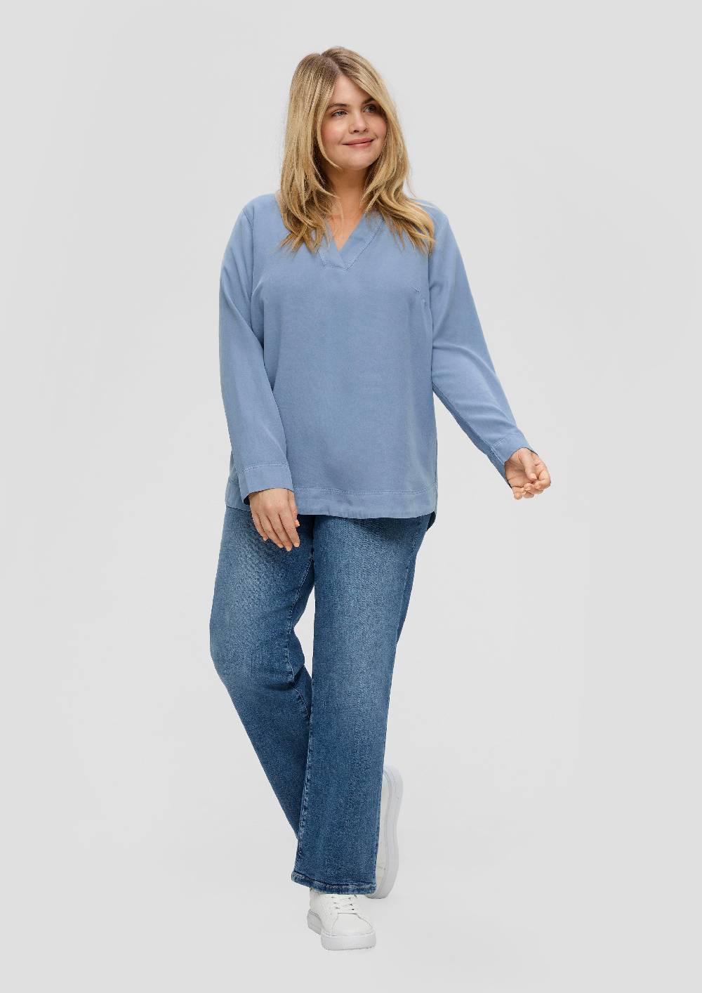 s.Oliver Lyocellbluse mit Tunika-Ausschnitt Top Angebot
