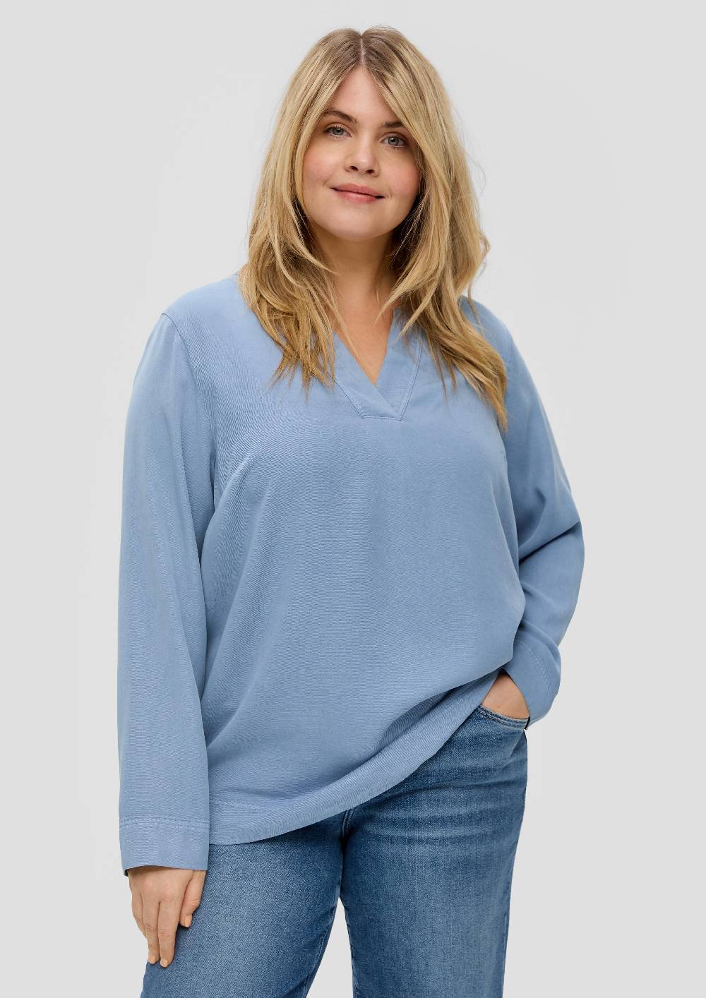 s.Oliver Lyocellbluse mit Tunika-Ausschnitt Top Angebot