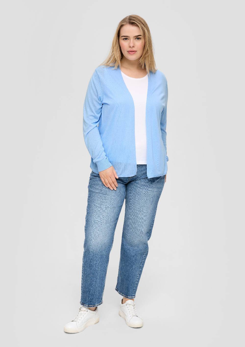 s.Oliver Strickjacke aus Viskose-Stretch mit Rippbündchen Bis zu 50% Rabatt
