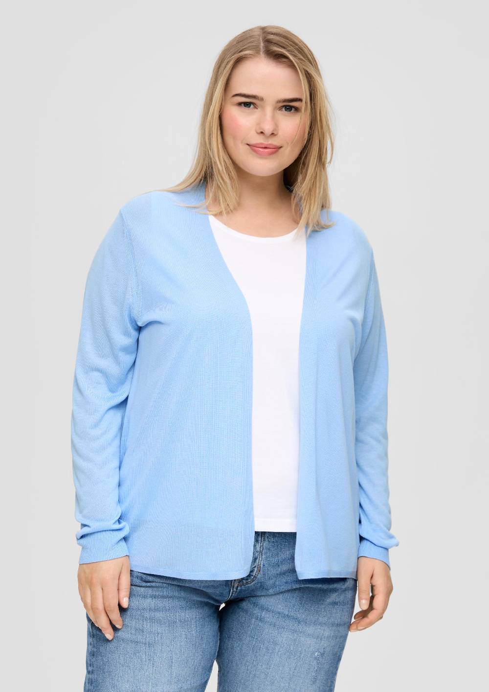s.Oliver Strickjacke aus Viskose-Stretch mit Rippbündchen Bis zu 50% Rabatt