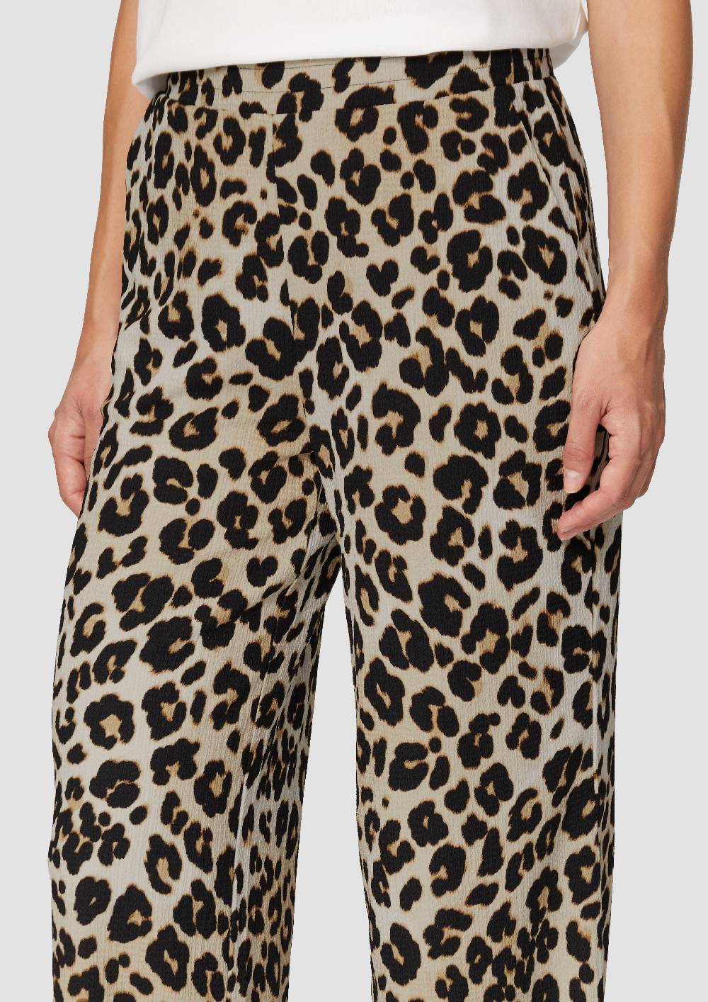 s.Oliver Hose mit Wide Leg aus strukturiertem Jersey Super Rabatt