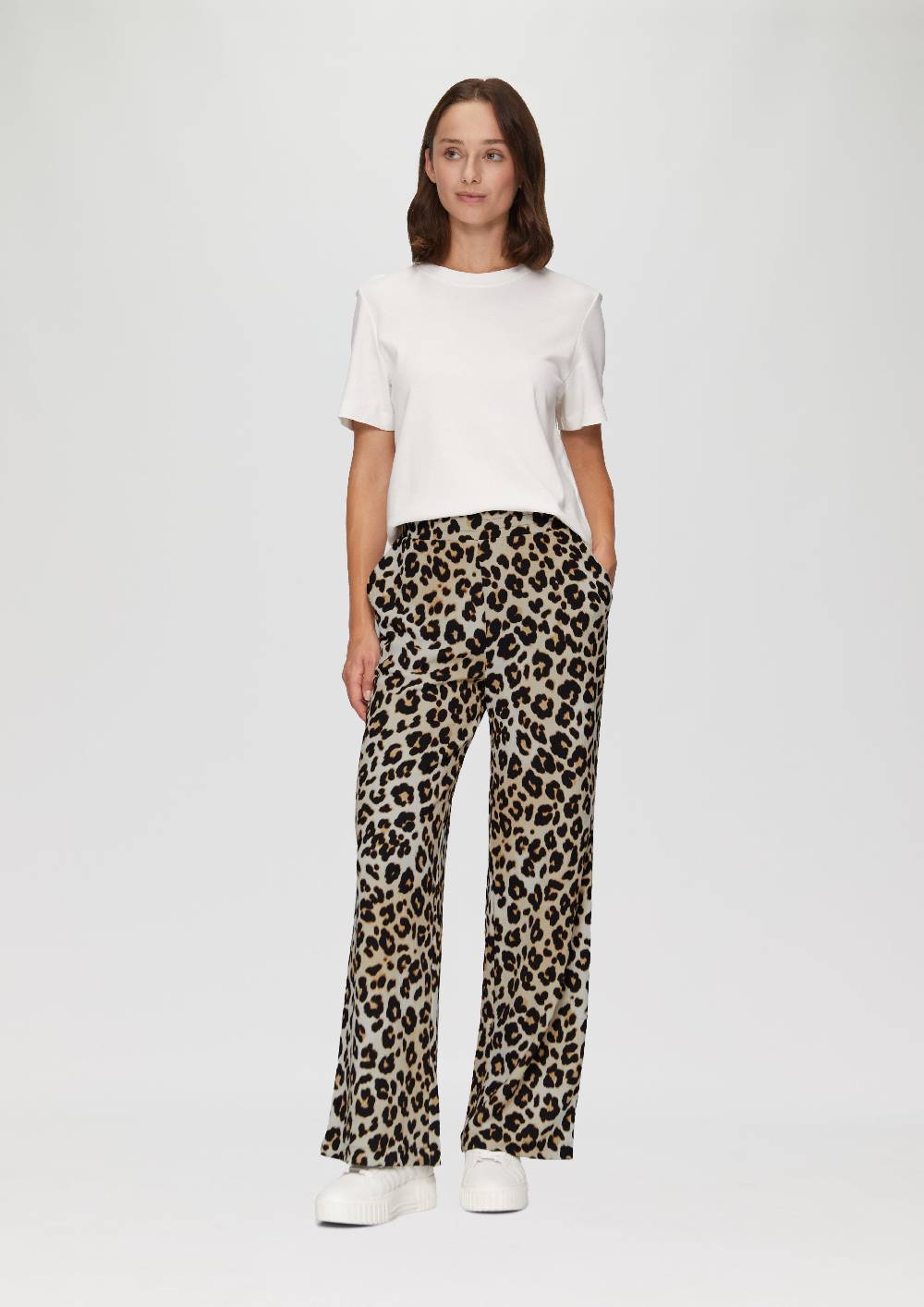 s.Oliver Hose mit Wide Leg aus strukturiertem Jersey Super Rabatt