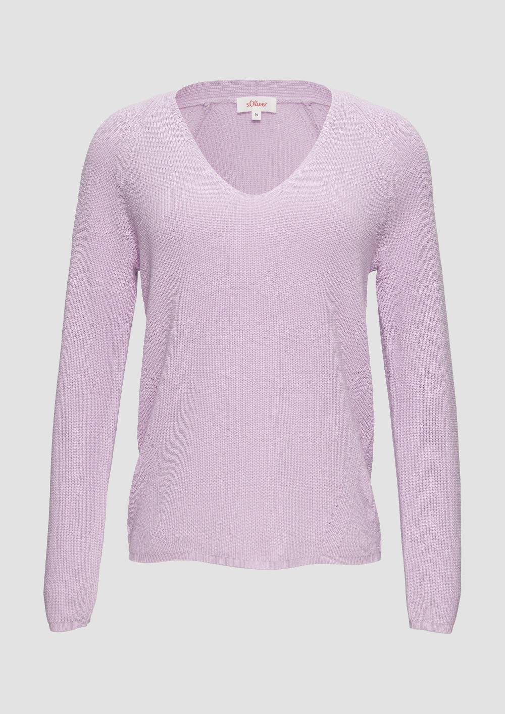 s.Oliver Strickpullover mit V-Ausschnitt und Raglan-Ärmeln Riesige Rabatte