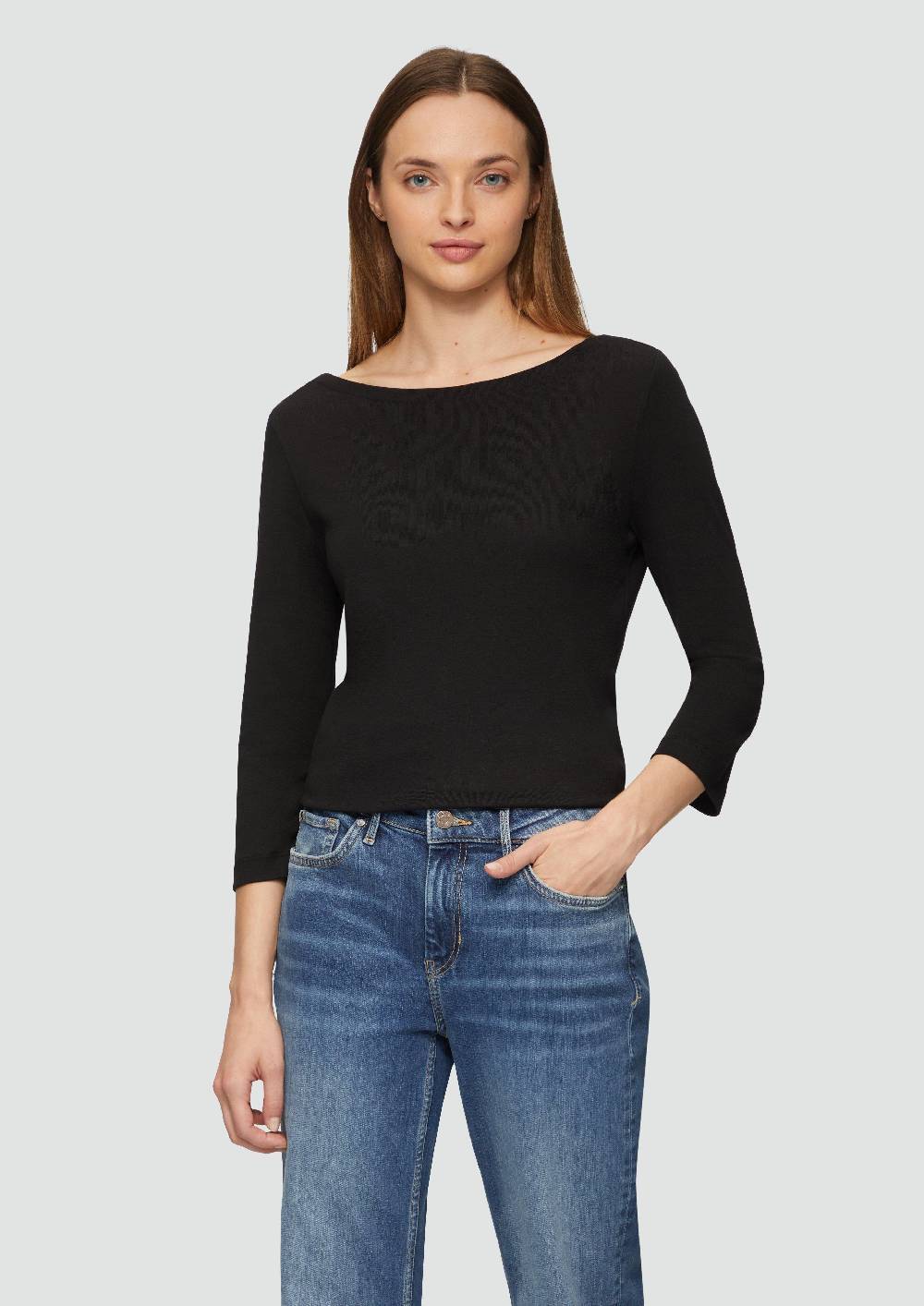 s.Oliver T-Shirt mit 3/4-Arm und U-Boot Ausschnitt 50% Rabatt für begrenzte Zeit
