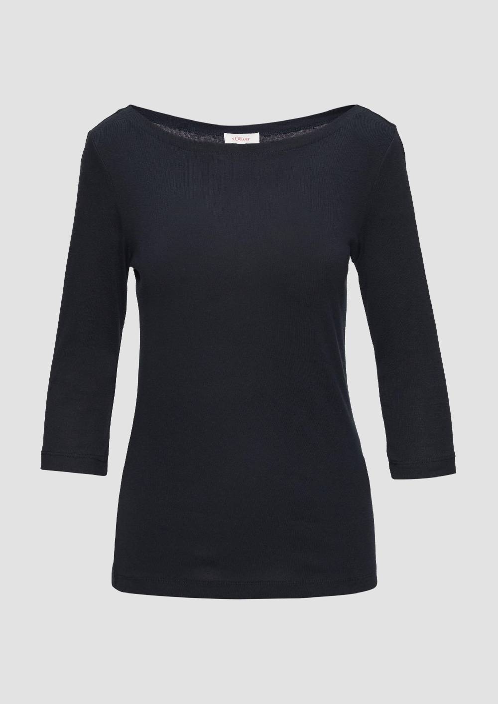 s.Oliver T-Shirt mit 3/4-Arm und U-Boot Ausschnitt Rabatte dieses Monats