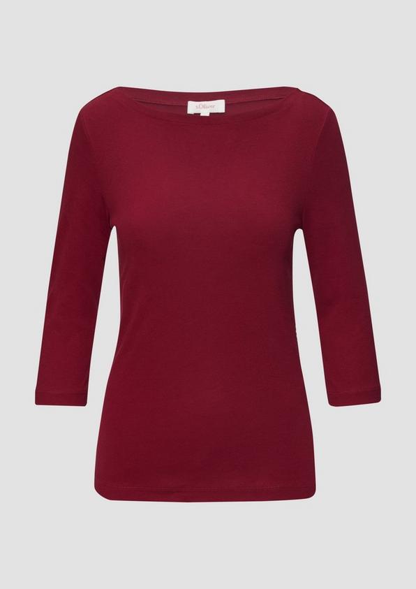 s.Oliver T-Shirt mit 3/4-Arm und U-Boot Ausschnitt 2025