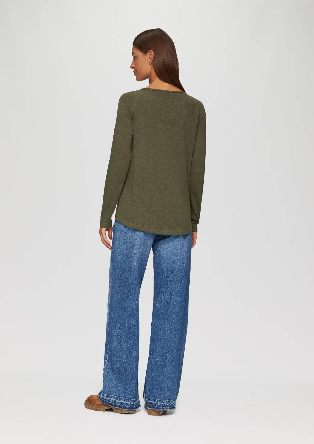s.Oliver Langarmshirt mit Flammgarnstruktur und Raglanärmeln Outlet