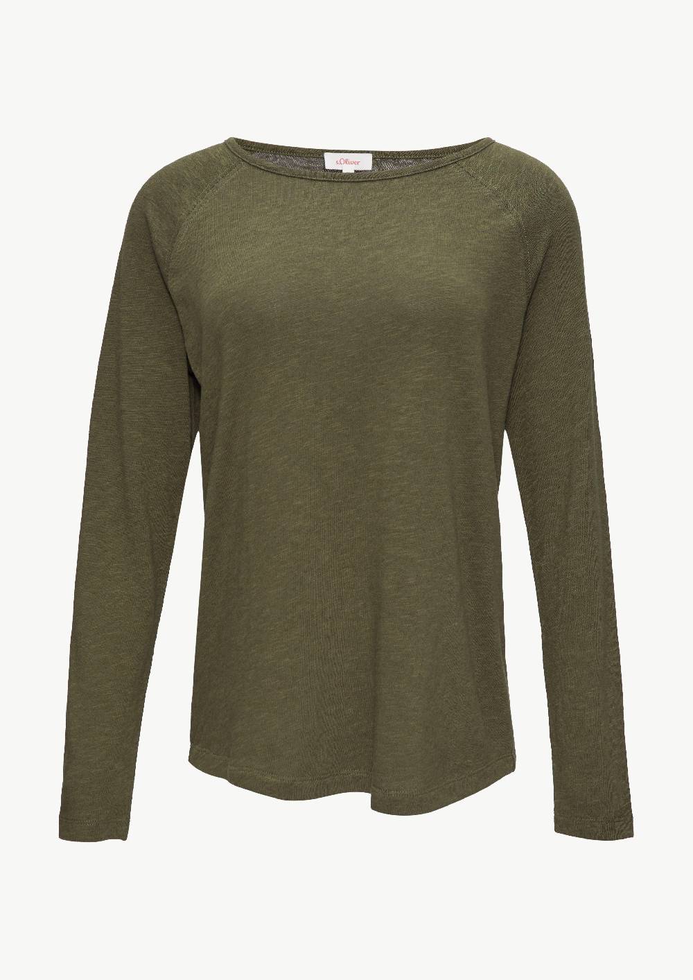 s.Oliver Langarmshirt mit Flammgarnstruktur und Raglanärmeln Outlet