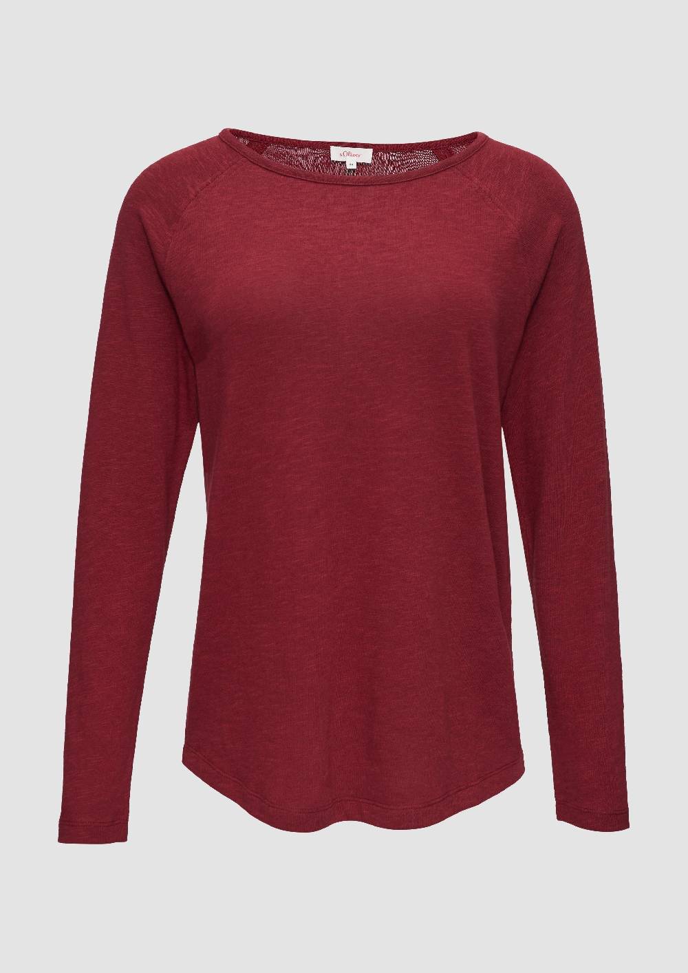 s.Oliver Langarmshirt mit Flammgarnstruktur und Raglanärmeln Auslauf