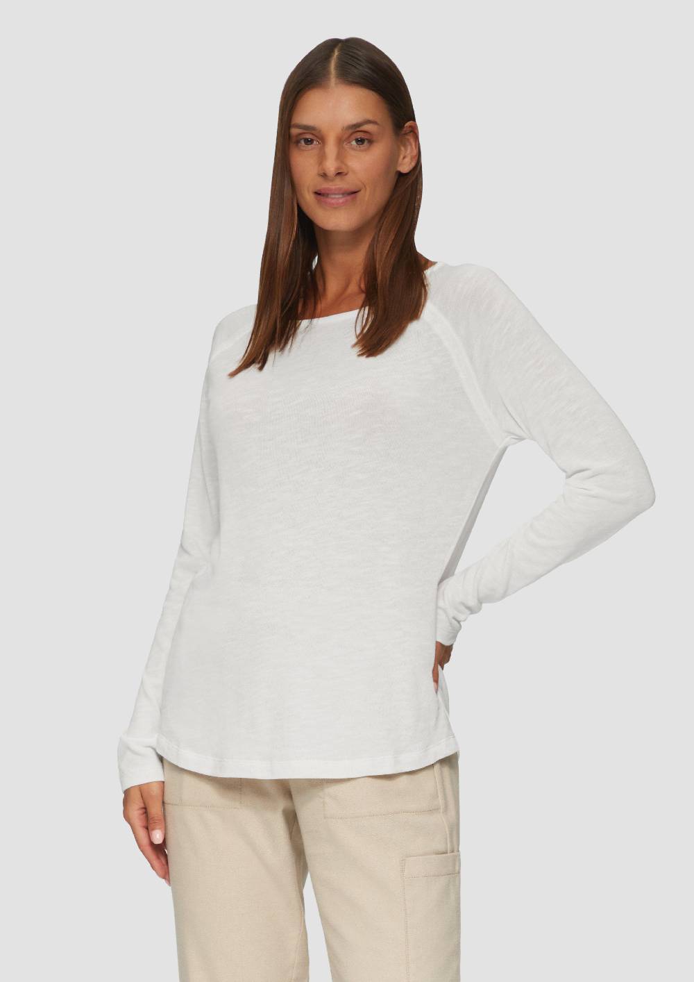 s.Oliver Langarmshirt mit Flammgarnstruktur und Raglanärmeln Verkauf
