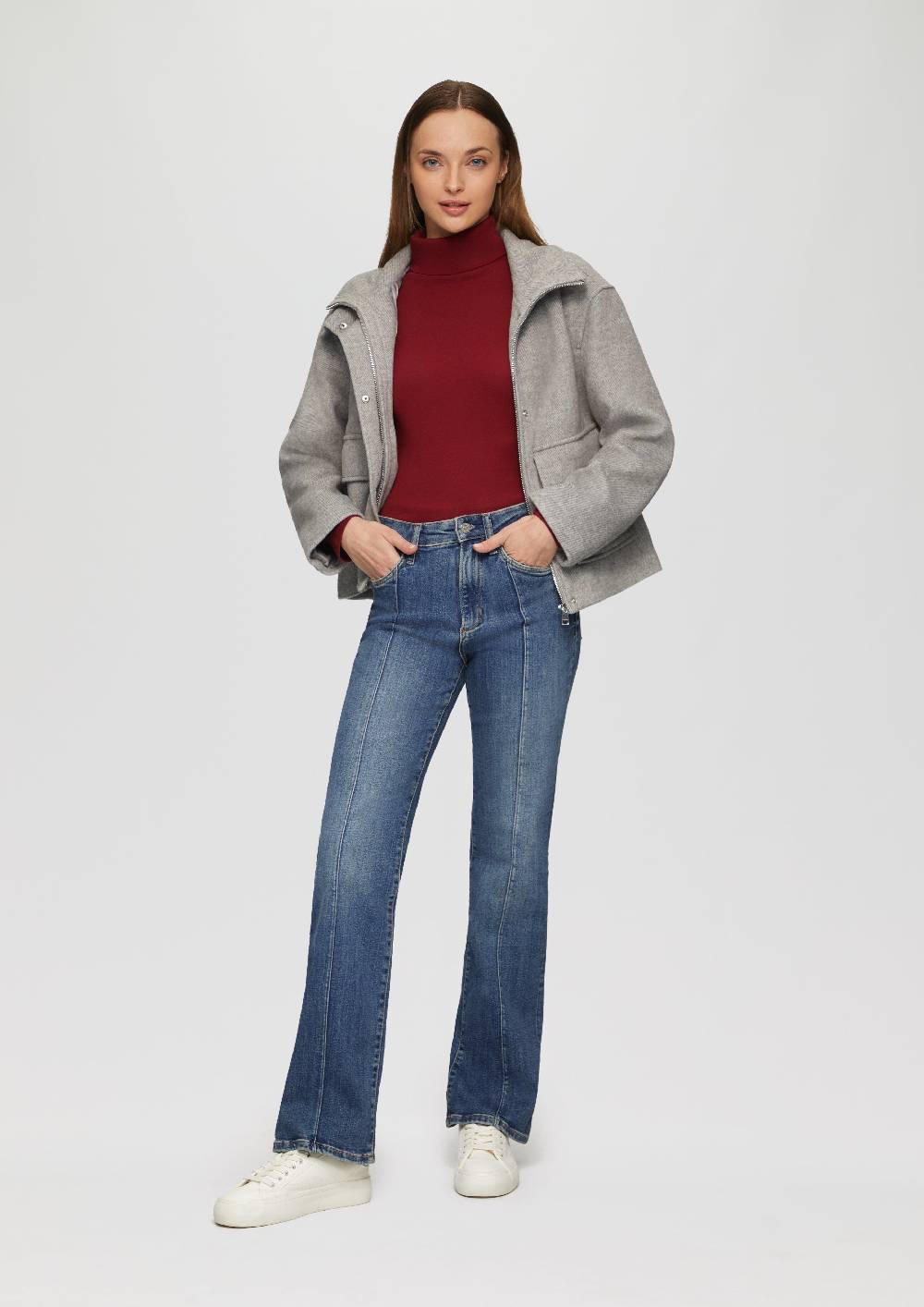 s.Oliver Jeans Flare / Slim Fit / Mid Rise / Flared Leg / mit Nahtdetail Fabrikverkauf