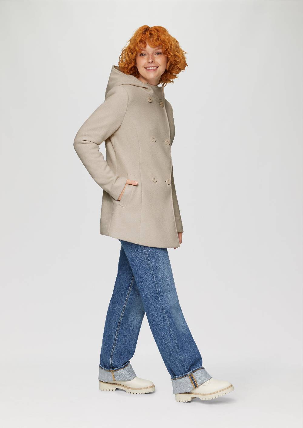 s.Oliver Jacke mit Kapuze in Wolloptik Begrenztes Angebot